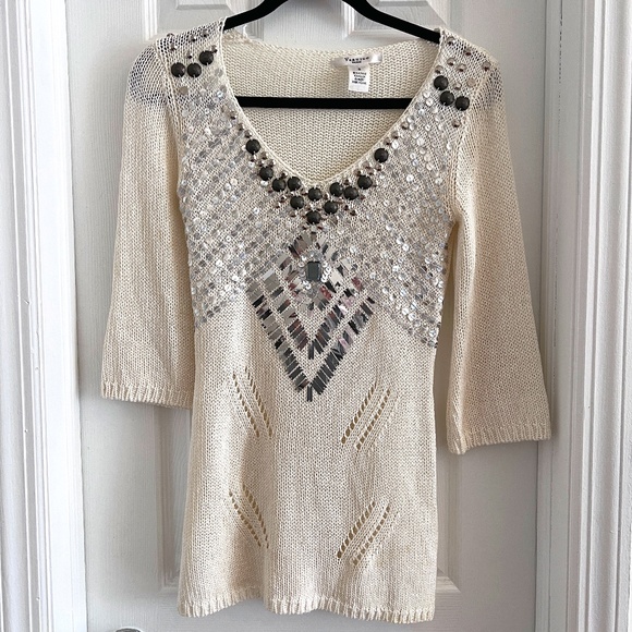 Beautiful sparkly white/off white sweater tunic - Picture 1 of 4